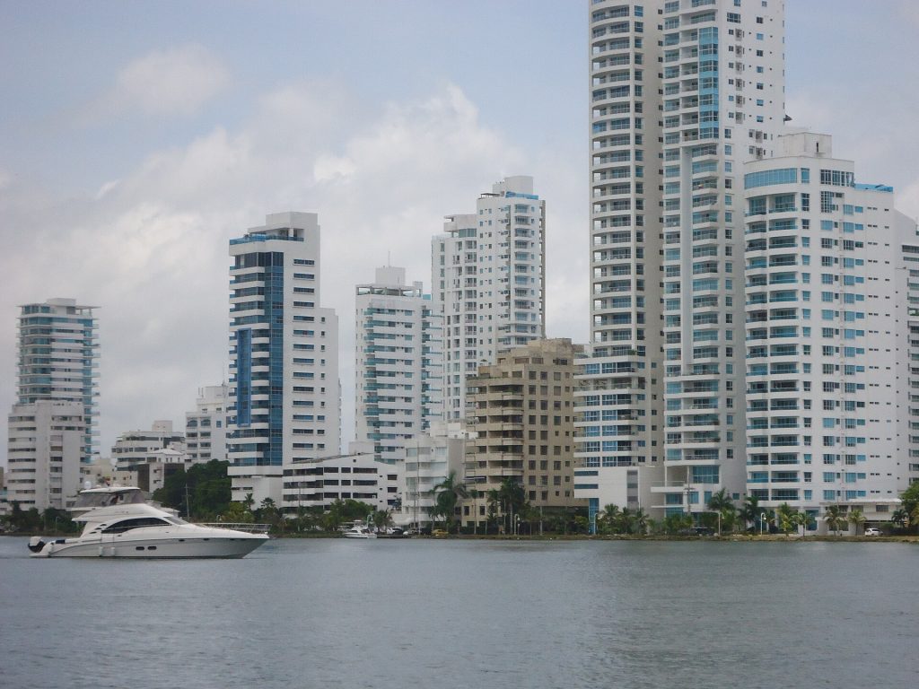 View across Cartagena on the Caribbean coast of Colombia